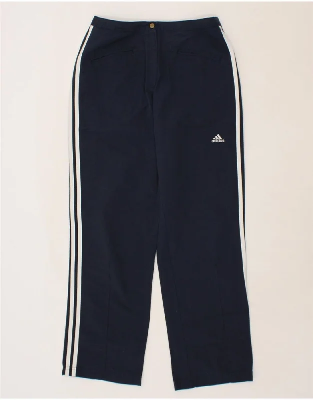 ADIDAS Womens Straight Casual Trousers Medium W28 L30 Navy Blue Cotton Trousers Solid Black ADIDAS Womens Straight Casual Trousers Medium W28 L30 Navy Blue Cotton Trousers Solid Black