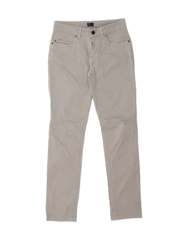TRUSSARDI Womens Slim Casual Trousers W26 L30 Grey Cotton Trousers Velvet Soft