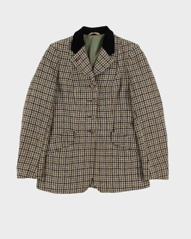 Vintage 1980s Harry Hall Green Tweed Blazer - XS Women's Party Jacket