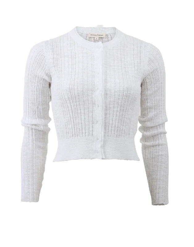 Flame Ribbed Cardigan Silk Blend Satin Velvet