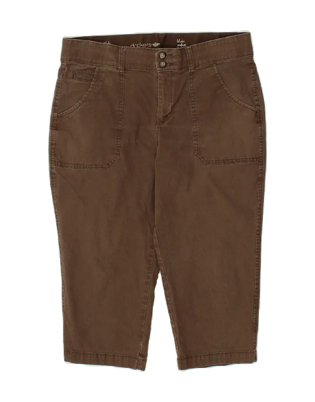 DOCKERS Womens Slim Capri Trousers US 10 Large W32 L18 Brown Cotton Trousers practical durable DOCKERS Womens Slim Capri Trousers US 10 Large W32 L18 Brown Cotton Trousers practical durable
