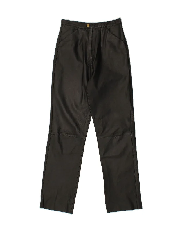 CLASSICS Womens Straight Casual Trousers UK 10 Small W27 L29 Black Leather Trousers Elastic Waist Soft CLASSICS Womens Straight Casual Trousers UK 10 Small W27 L29 Black Leather Trousers Elastic Waist Soft