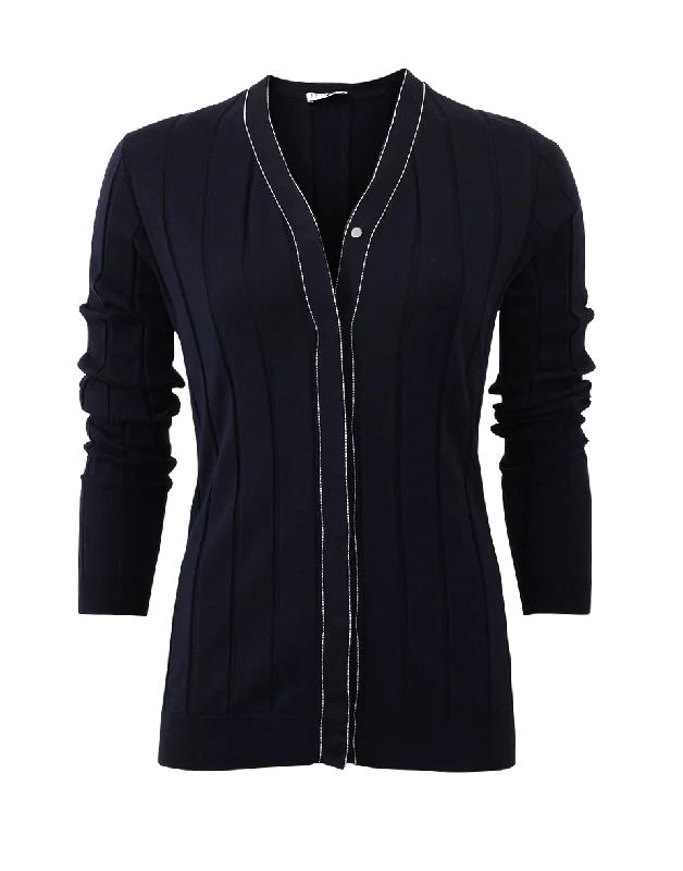 Wide Rib Cotton Cardigan Open Front Closed Front Wrap Front