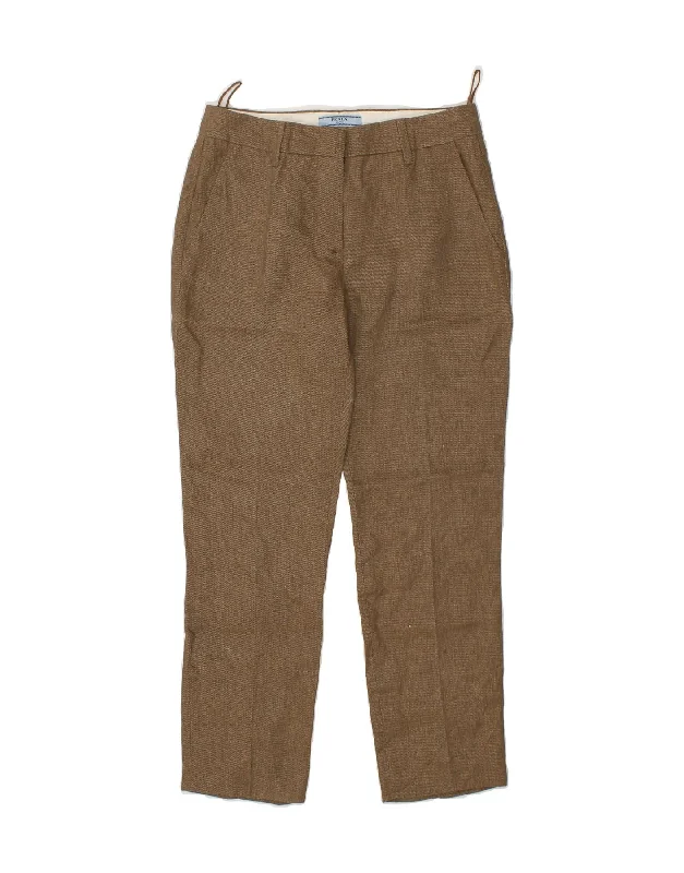 PRADA Womens Milano Slim Chino Trousers IT 38 XS W28 L27 Beige Linen Trousers Seasonal Trendy PRADA Womens Milano Slim Chino Trousers IT 38 XS W28 L27 Beige Linen Trousers Seasonal Trendy