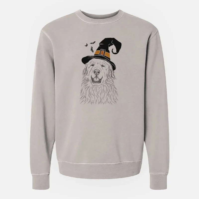 Witch Horton the Great Pyrenees - Unisex Pigment Dyed Crew Sweatshirt Hoodie with High-Low Hem Asymmetrical Trendy Witch Horton the Great Pyrenees - Unisex Pigment Dyed Crew Sweatshirt Hoodie with High-Low Hem Asymmetrical Trendy