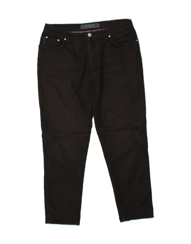 KRIZIA Womens Slim Casual Trousers W34 L26 Black Trousers Silk Elegant
