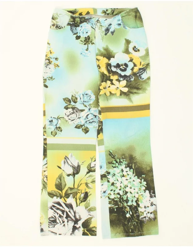VINTAGE Womens Straight Casual Trousers W28 L29 Multicoloured Floral Trousers stylish elegant VINTAGE Womens Straight Casual Trousers W28 L29 Multicoloured Floral Trousers stylish elegant