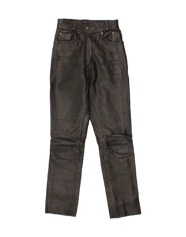 VINTAGE Womens Leather Trousers IT 38 XS W24 L30 Black Leather Trousers Recommended Stylist VINTAGE Womens Leather Trousers IT 38 XS W24 L30 Black Leather Trousers Recommended Stylist