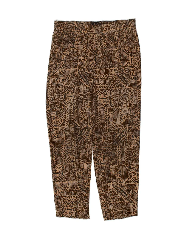 VINTAGE Womens High Waist Tapered Trousers EU 42 Large W38 L30 Brown Trousers Handmade Artisanal VINTAGE Womens High Waist Tapered Trousers EU 42 Large W38 L30 Brown Trousers Handmade Artisanal