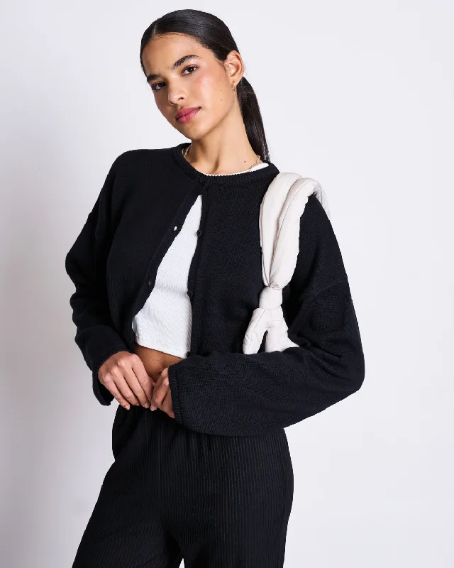 LIGHT CARDIGAN ASAS BLACK GOTS Tailored Straight A-Line