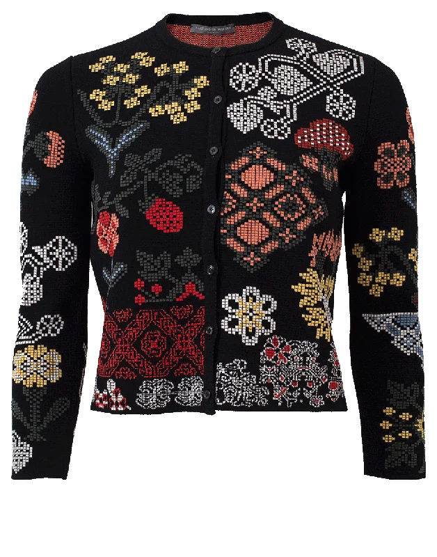 Printed Cardigan Striped Floral Plaid