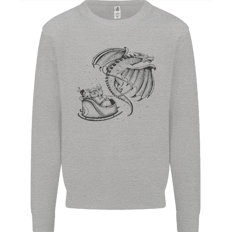 Christmas Dragon Pulling Santas Sleight Xmas Mens Sweatshirt Jumper Hoodie Dress Longline Feminine Christmas Dragon Pulling Santas Sleight Xmas Mens Sweatshirt Jumper Hoodie Dress Longline Feminine