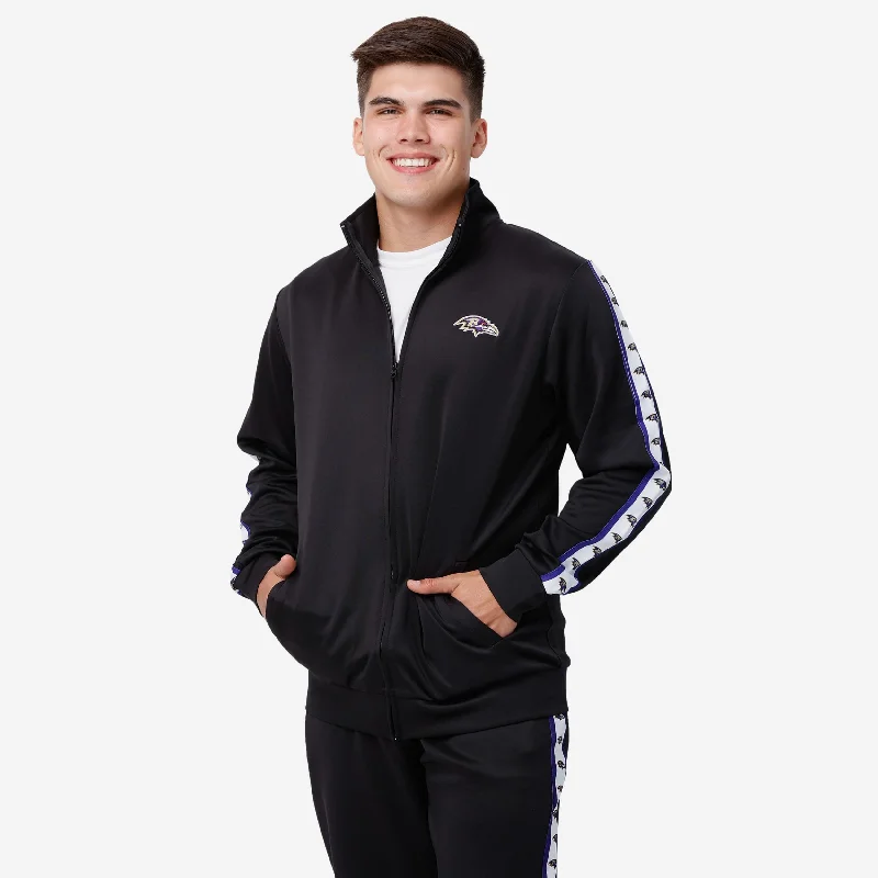 Baltimore Ravens Stripe Logo Track Jacket Mesh Jacket Canvas Jacket Denim Jacket