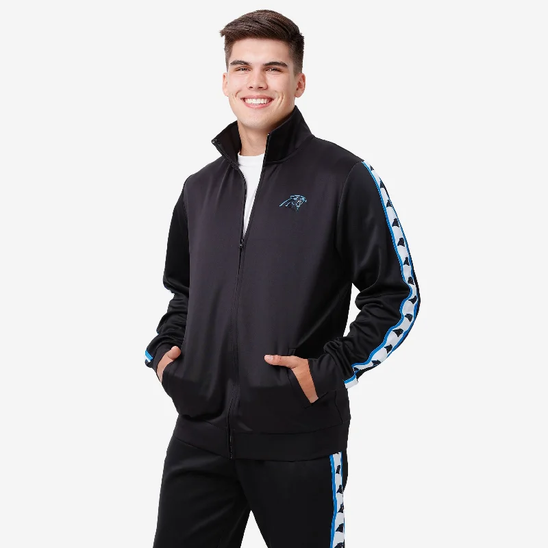 Carolina Panthers Stripe Logo Track Jacket Wool Jacket Cashmere Jacket Tweed Jacket
