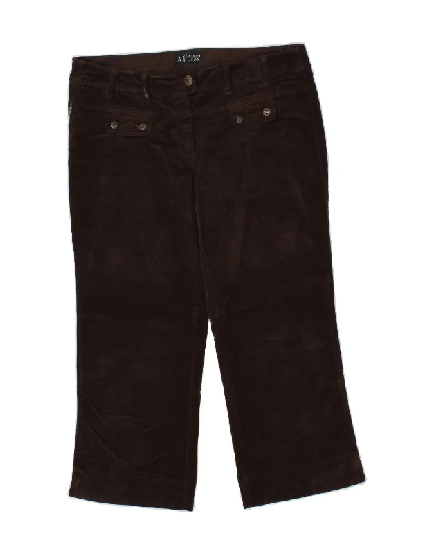 ARMANI JEANS Womens Capri Trousers W28 L20  Brown Trousers fashionable chic