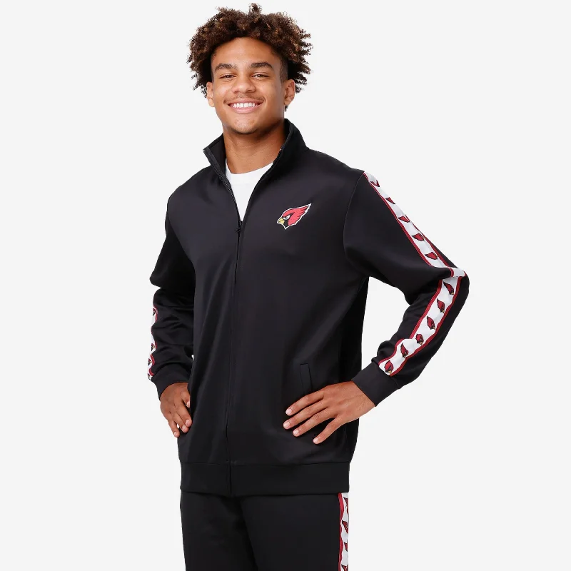 Arizona Cardinals Stripe Logo Track Jacket Denim Jacket Leather Jacket Suede Jacket