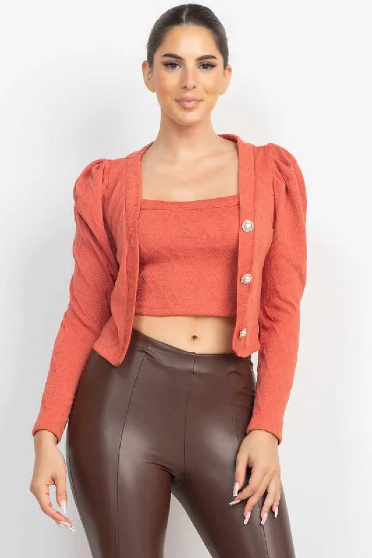 Geometric Blazer & Cami Top Set Women's Radiation Jacket