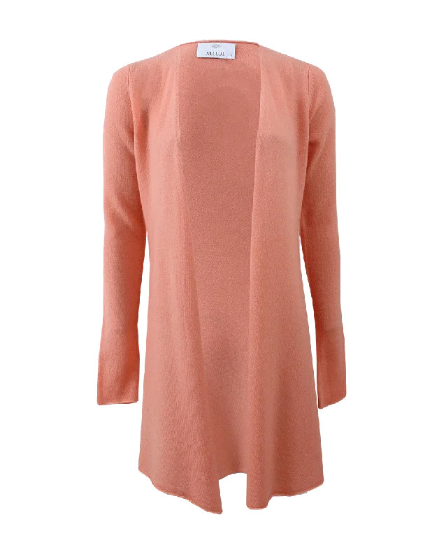 Long Open Drape Cardigan Transparent Opaque Sheer