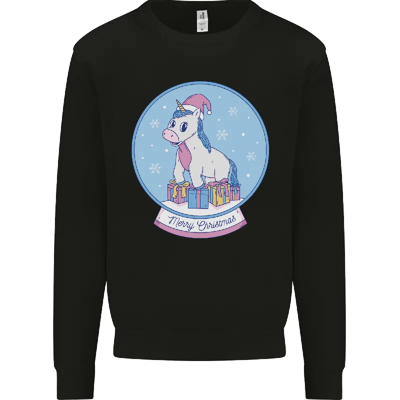 Christmas Unicorn Snow Globe Mens Sweatshirt Jumper Hoodie with Slim Fit Tailored Modern Christmas Unicorn Snow Globe Mens Sweatshirt Jumper Hoodie with Slim Fit Tailored Modern