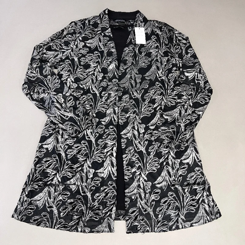 SUSAN GRAVER Knit Cardigan & Tank Set Women's Sz XS Grey / Black A384258F19671 (New) Terry Blend Velvet Blend Canvas Blend