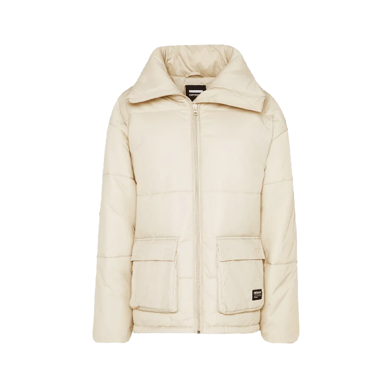 Whitney Puffer Jacket - Beige Quilted Jacket Puffer Jacket Insulated Jacket