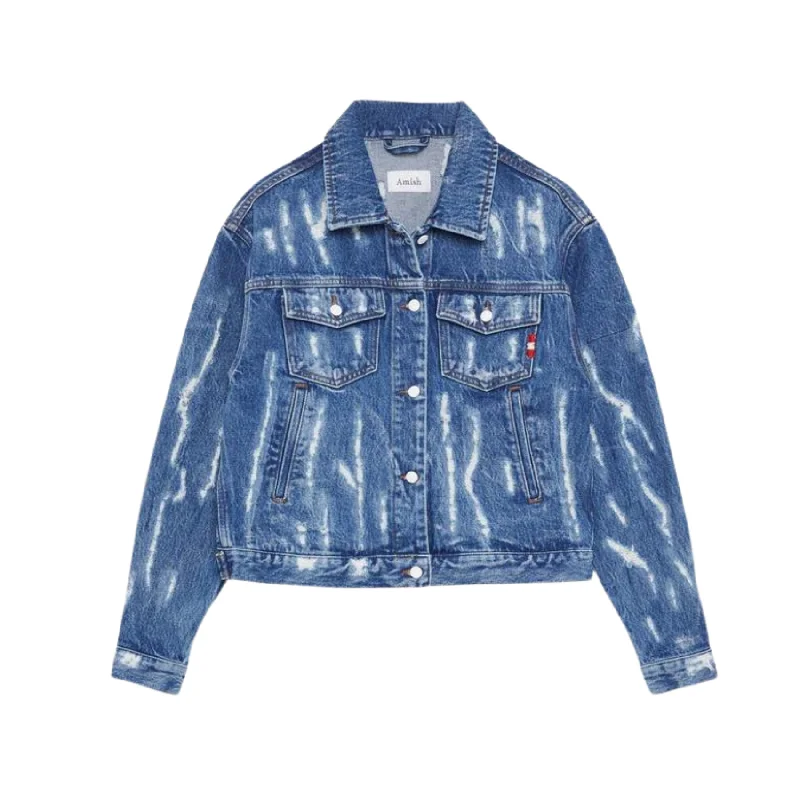 Jacket Cropped Amish - Denim Extreme Cotton Jacket Linen Jacket Terry Jacket