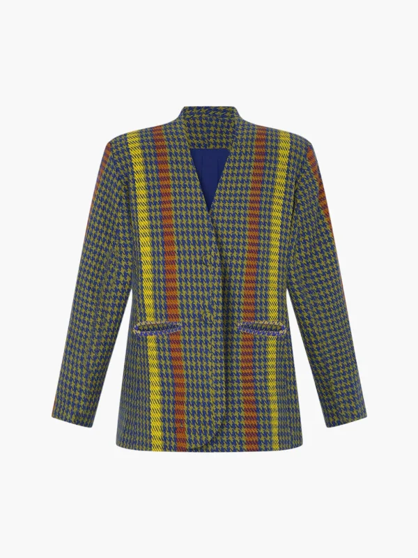 Qaytu Blazer | Blue/Olive Women's Denim Suit