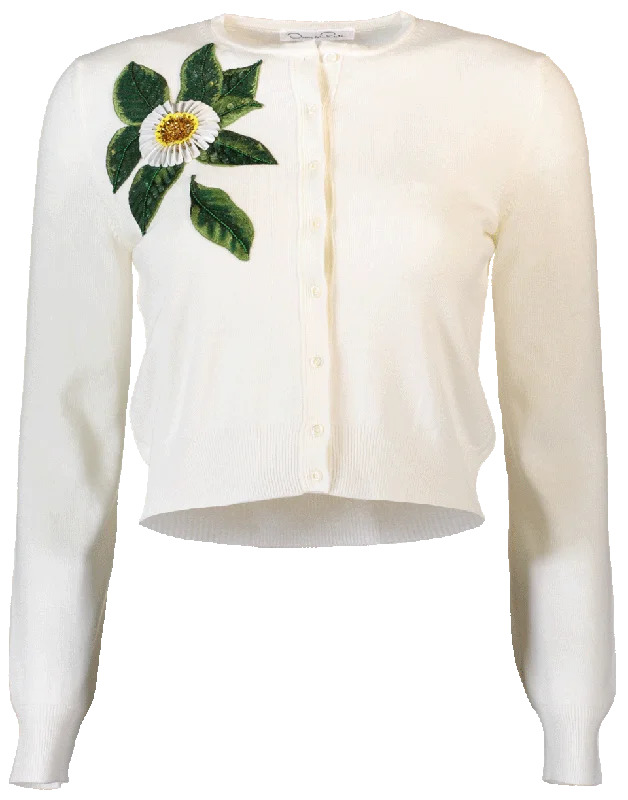 Cardigan With Flower Sequin Chenille Fabric Brocade Fabric Lace Fabric