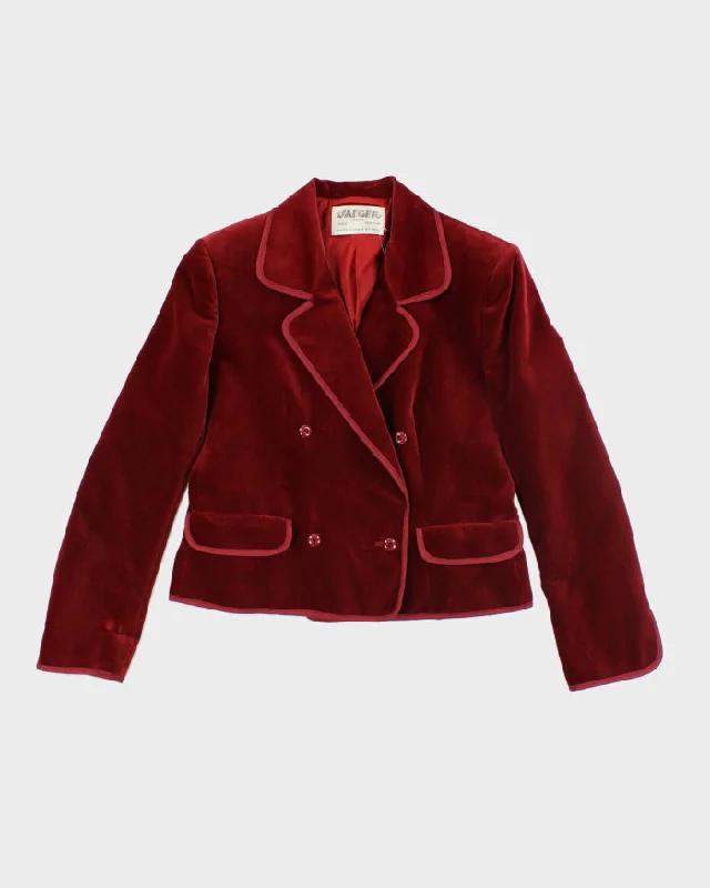 Vintage 80s Jaeger Velvet Blazer - M Women's Patchwork Suit