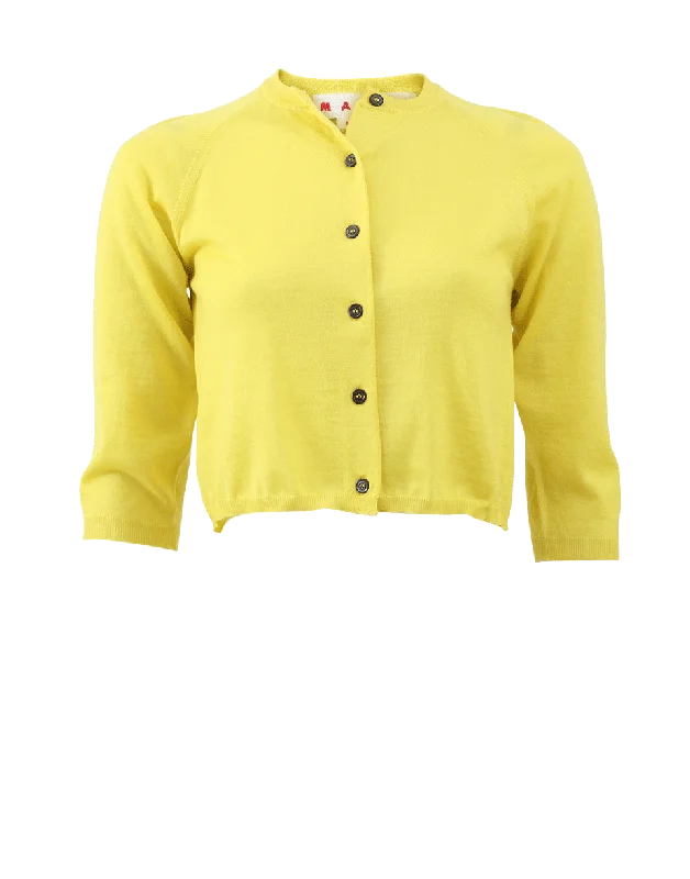 Cropped Button Cardigan Nylon Fabric Polyester Fabric Spandex Fabric