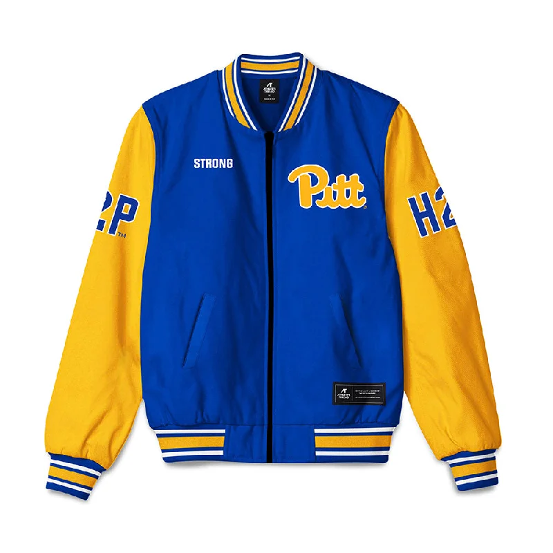 Pittsburgh - NCAA Women's Swimming & Diving : Jessica Strong - Bomber Jacket Wool Fabric Cashmere Fabric Tweed Fabric