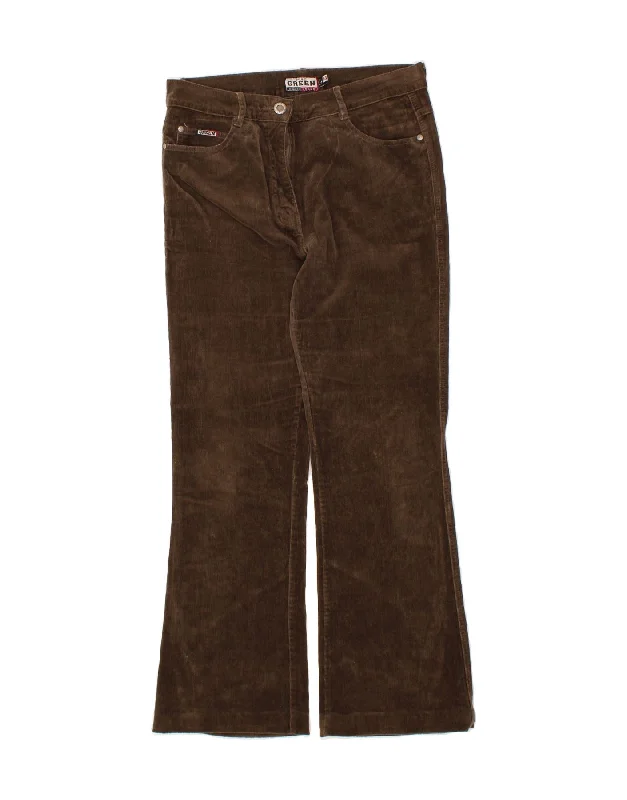 GREEN Womens Bootcut Corduroy Trousers IT 44 Medium W30 L30 Brown Cotton Trousers Timeless Classic GREEN Womens Bootcut Corduroy Trousers IT 44 Medium W30 L30 Brown Cotton Trousers Timeless Classic