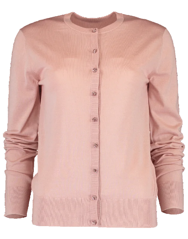 Jewel Button Cardigan Nylon Fabric Polyester Fabric Spandex Fabric