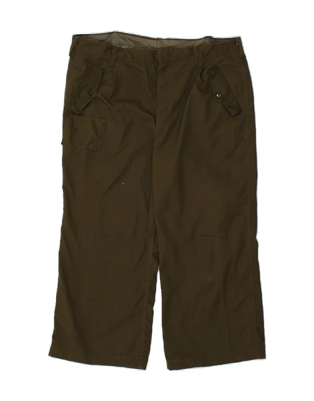 VINTAGE Womens Crop Casual Trousers W36 L25  Khaki Trousers luxurious high-end