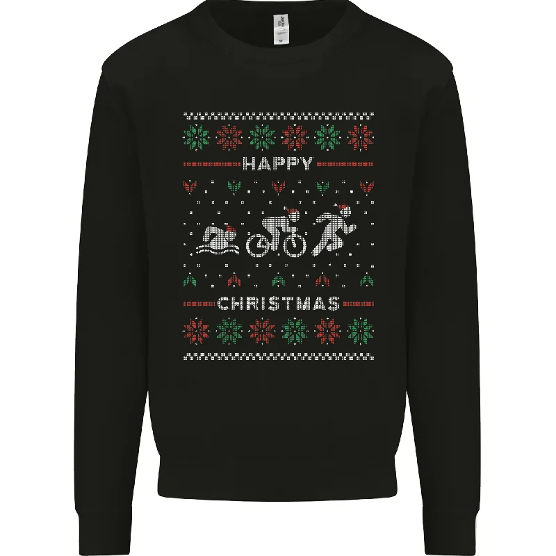 Christmas Triathlon Funny Fitness Gym Mens Sweatshirt Jumper Hoodie with Distressed Vintage Worn Christmas Triathlon Funny Fitness Gym Mens Sweatshirt Jumper Hoodie with Distressed Vintage Worn
