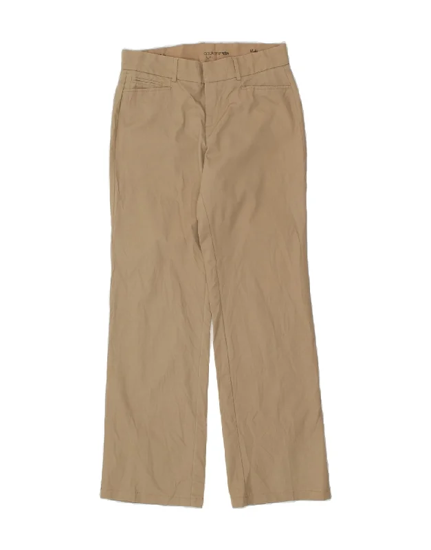 DOCKERS Womens Straight Casual Trousers US 10 Large W32 L32  Beige Cotton Trousers Low Rise Relaxed
