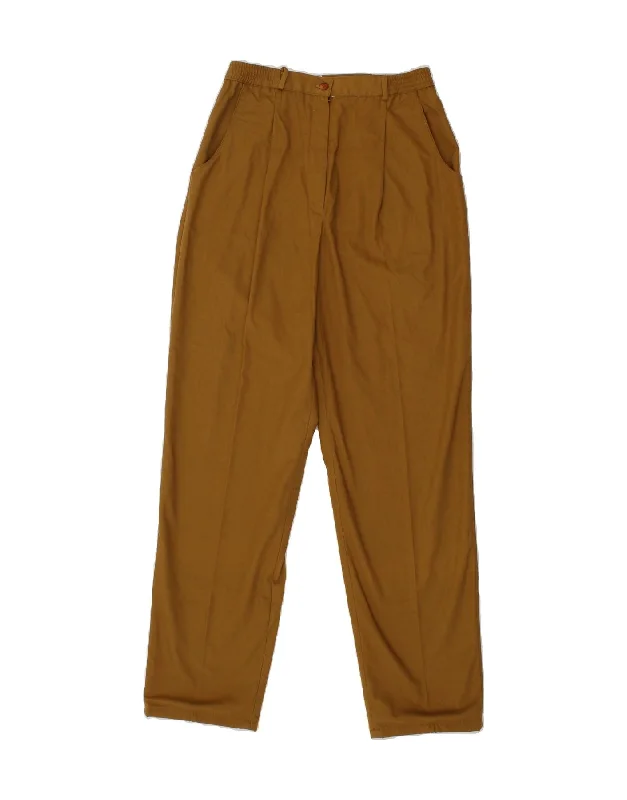 VINTAGE Womens Tapered Chino Trousers EU 38 Medium W28 L32 Brown Polyester Trousers Polka Dot Cute VINTAGE Womens Tapered Chino Trousers EU 38 Medium W28 L32 Brown Polyester Trousers Polka Dot Cute