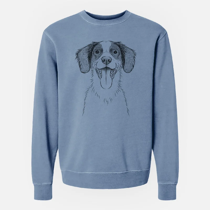 Bare Birdie the Brittany - Unisex Pigment Dyed Crew Sweatshirt Hoodie Jacket Zipper Layering Bare Birdie the Brittany - Unisex Pigment Dyed Crew Sweatshirt Hoodie Jacket Zipper Layering
