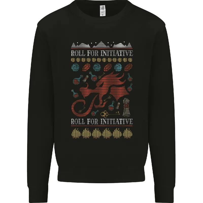 Christmas RPG Dragon Role Play Games Xmas Mens Sweatshirt Jumper Hoodie with Applique Textured Unique Christmas RPG Dragon Role Play Games Xmas Mens Sweatshirt Jumper Hoodie with Applique Textured Unique