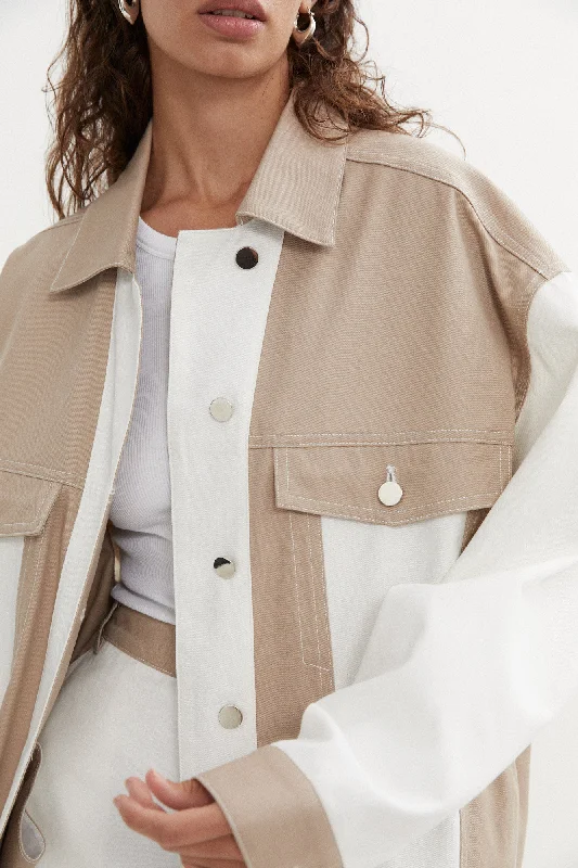 QUINN JACKET - BEIGE Cardigan Sweater Pullover