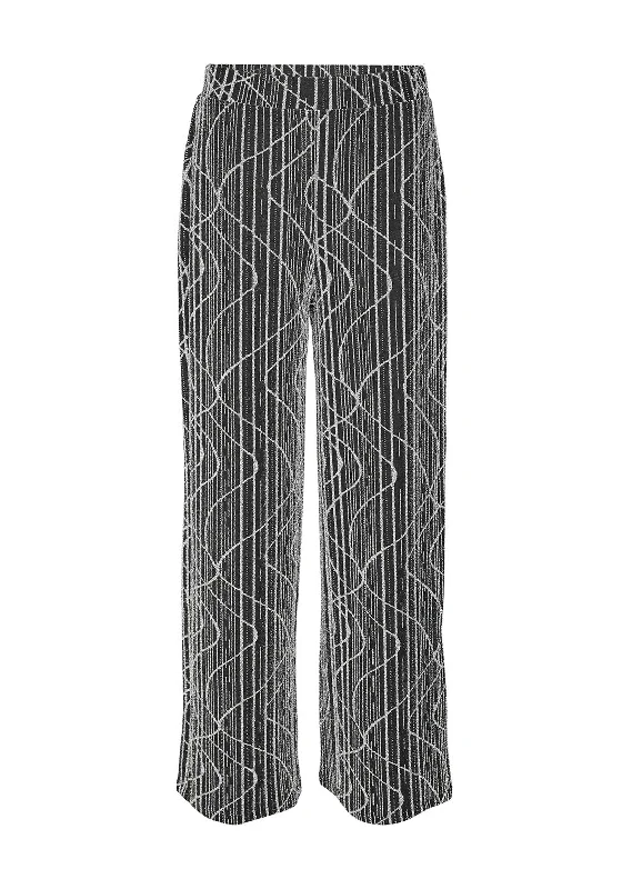 Vero Moda Kanz Glitzy Metallic Detail Wide Leg Trouser, Silver Trousers practical easy-care Vero Moda Kanz Glitzy Metallic Detail Wide Leg Trouser, Silver Trousers practical easy-care
