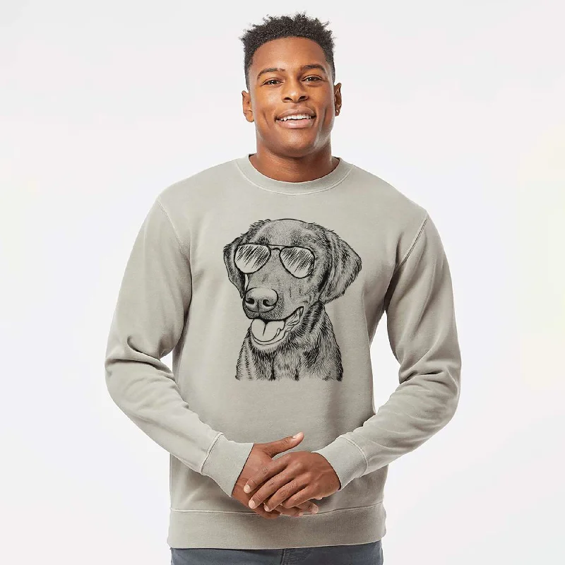 Aviator Onyx the Labrador Retriever - Unisex Pigment Dyed Crew Sweatshirt Zip Hoodie Drawstring Kangaroo Pocket Aviator Onyx the Labrador Retriever - Unisex Pigment Dyed Crew Sweatshirt Zip Hoodie Drawstring Kangaroo Pocket