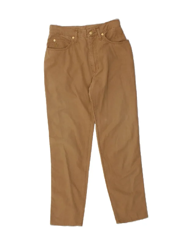 ROCCOBAROCCO Womens Slim Casual Trousers IT 45 Medium W28 L28 Brown Cotton Trousers Yoga Stretchy ROCCOBAROCCO Womens Slim Casual Trousers IT 45 Medium W28 L28 Brown Cotton Trousers Yoga Stretchy
