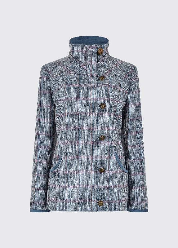 Bracken Tweed Jacket - Denim Haze Tiered Jacket Buttoned Jacket Zippered Jacket