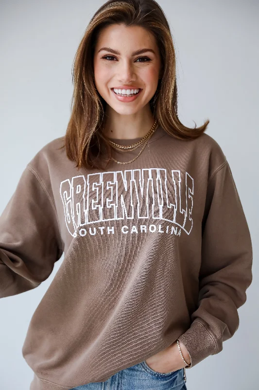 Brown Greenville South Carolina Sweatshirt Hoodie Crop Top Short Trendy