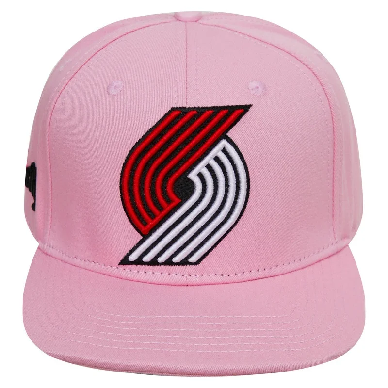 NBA PORTLAND TRAIL BLAZERS CLASSIC LOGO UNISEX SNAPBACK HAT (PINK) Women's Vacation Suit
