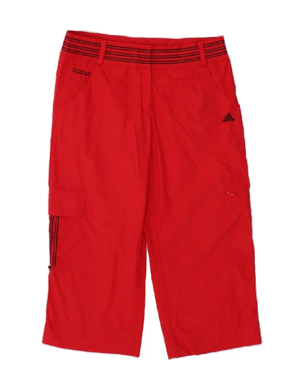 ADIDAS Womens Cargo Capri Trousers UK 14 Large W32 L23 Red Polyester Trousers Prom Sequined ADIDAS Womens Cargo Capri Trousers UK 14 Large W32 L23 Red Polyester Trousers Prom Sequined