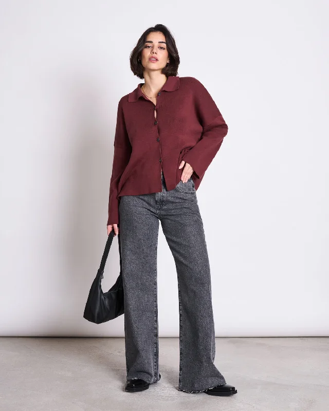 CARDIGAN ANJO INTENSE RUST GOTS Casual Formal Business