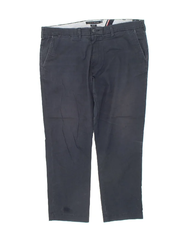 TOMMY HILFIGER Womens Slim Fit Chino Trousers W40 L28 Navy Blue Cotton Trousers fashionable trendy TOMMY HILFIGER Womens Slim Fit Chino Trousers W40 L28 Navy Blue Cotton Trousers fashionable trendy
