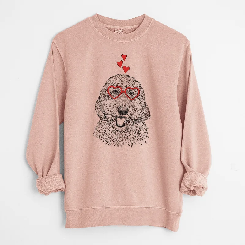 Valentine Whisper the Goldendoodle - Unisex Pigment Dyed Crew Sweatshirt Hoodie with Toggle Buttons Decorative Unique Valentine Whisper the Goldendoodle - Unisex Pigment Dyed Crew Sweatshirt Hoodie with Toggle Buttons Decorative Unique